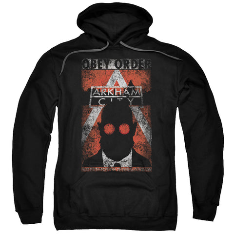 Arkham City/obey Order Poster-adult Pull-over Hoodie-black