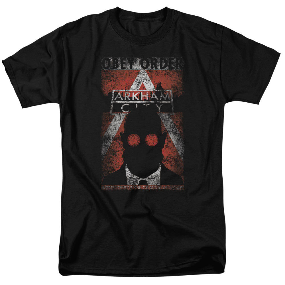 Arkham City/obey Order Poster - S/s Adult 18/1 - Black