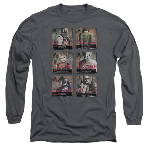 Arkham City/arkham Lineup - L/s Adult 18/1 - Charcoal