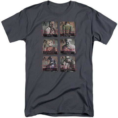 Arkham City/arkham Lineup-s/s Adult Tall-charcoal