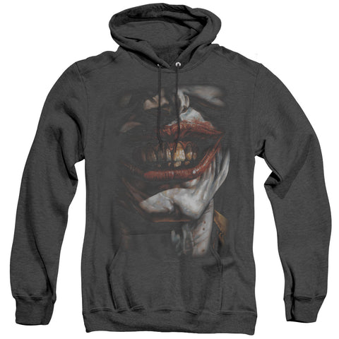 Batman/smile Of Evil - Adult Heather Hoodie - Black