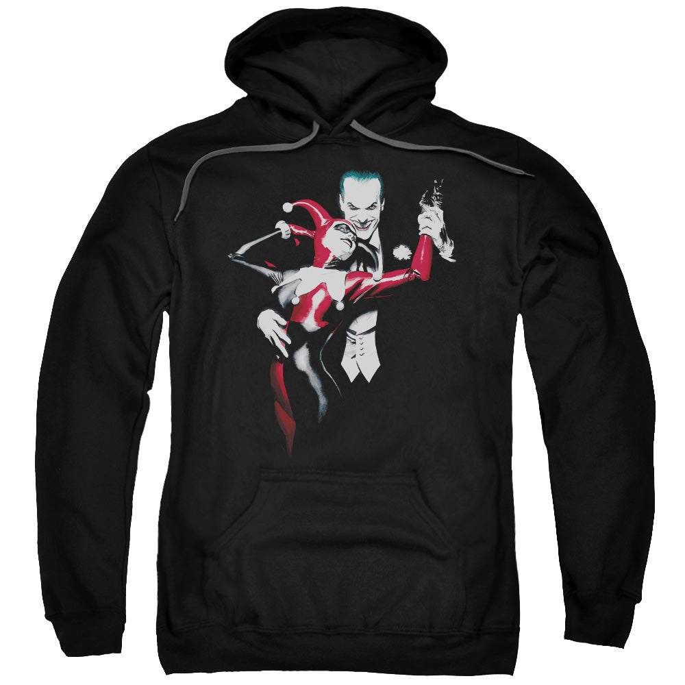 Batman/harley And Joker-adult Pull-over Hoodie-black