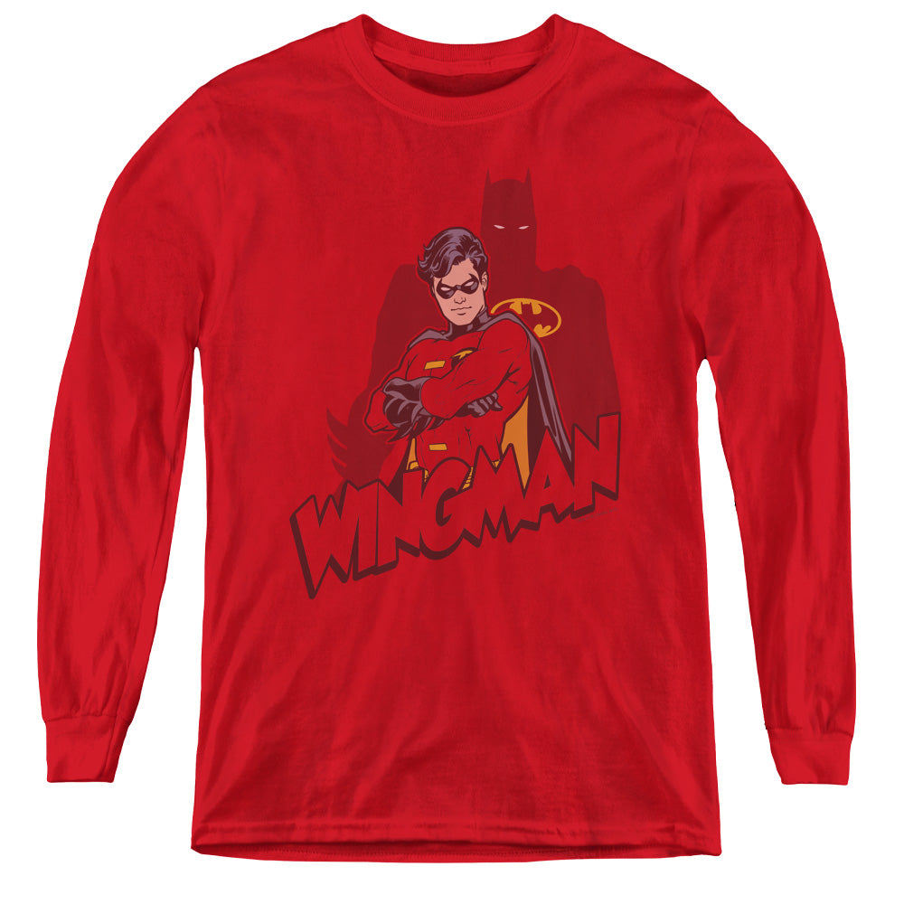 Batman/wingman - Youth Long Sleeve Tee - Red