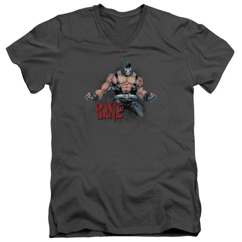 Batman/bane Flex - S/s Adult V-neck - Charcoal
