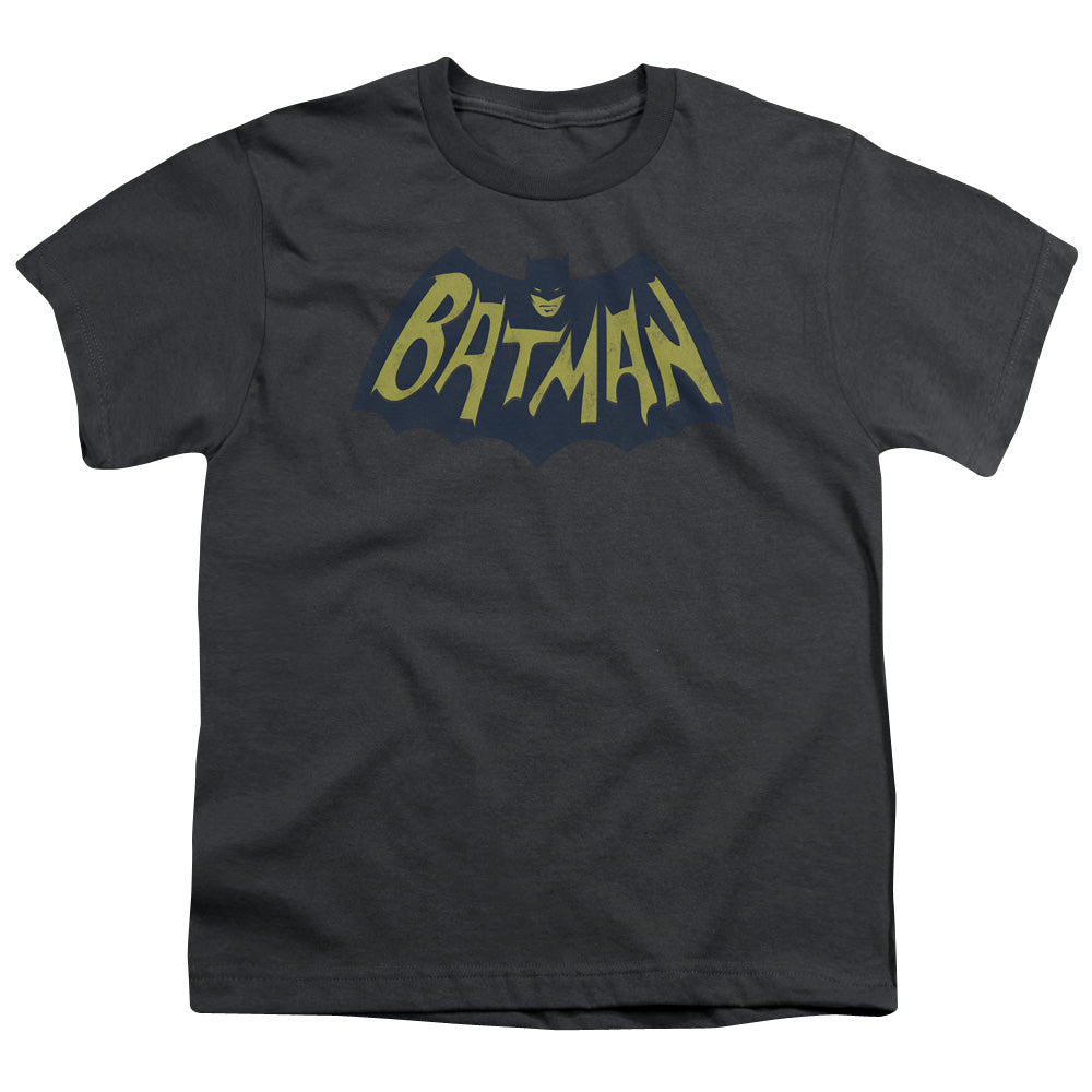 Batman/show Bat Logo - S/s Youth 18/1 - Charcoal