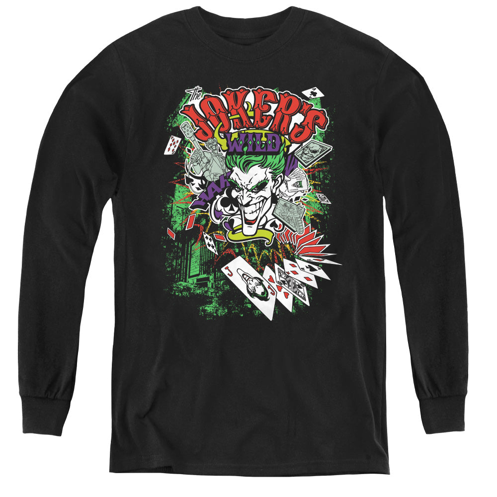 Batman/jokers Wild - Youth Long Sleeve Tee - Black