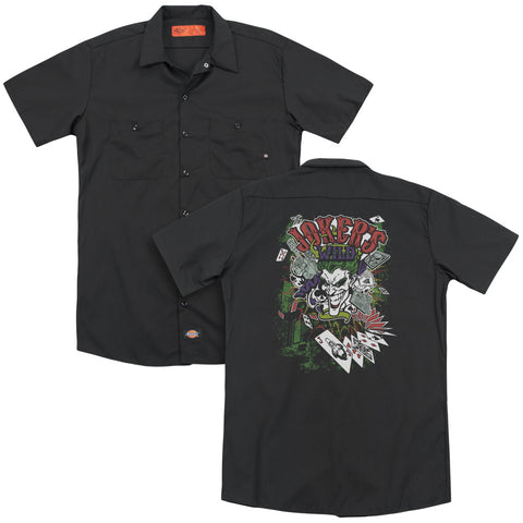 Batman/jokers Wild (back Print) - Adult Work Shirt - Black