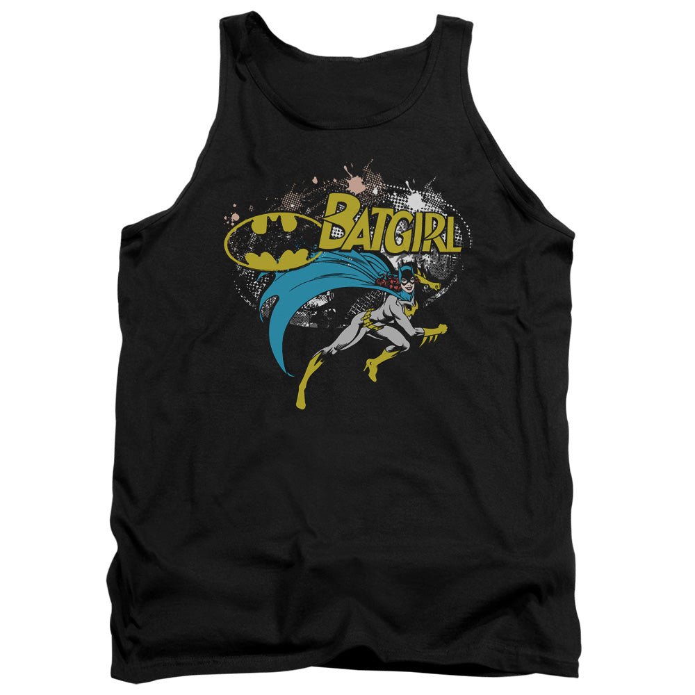 Batman/batgirl Halftone - Adult Tank - Black