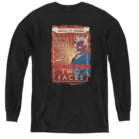 Batman/two Faces - Youth Long Sleeve Tee - Black