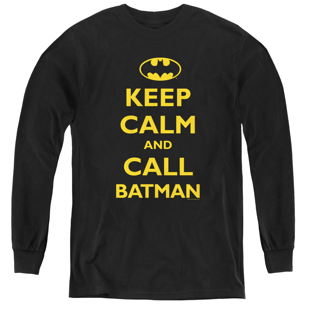 Batman/call Batman - Youth Long Sleeve Tee - Black