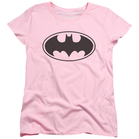 Batman/black Bat-s/s Womens Tee-pink