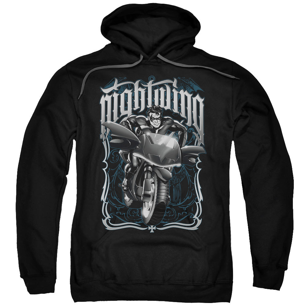 Batman/nightwing Biker-adult Pull-over Hoodie-black