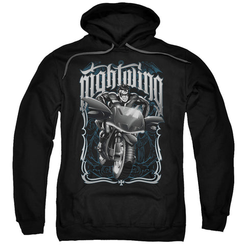 Batman/nightwing Biker-adult Pull-over Hoodie-black
