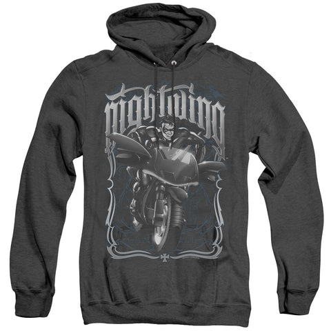 Batman/nightwing Biker - Adult Heather Hoodie - Black