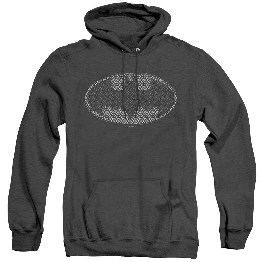 Batman/chainmail Shield - Adult Heather Hoodie - Black