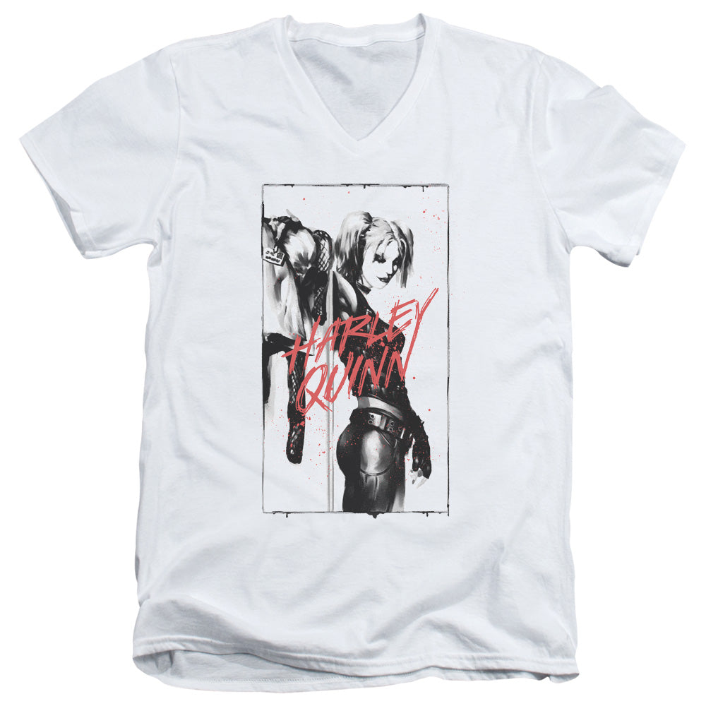 Batman/inked Quinn - S/s Adult V-neck - White