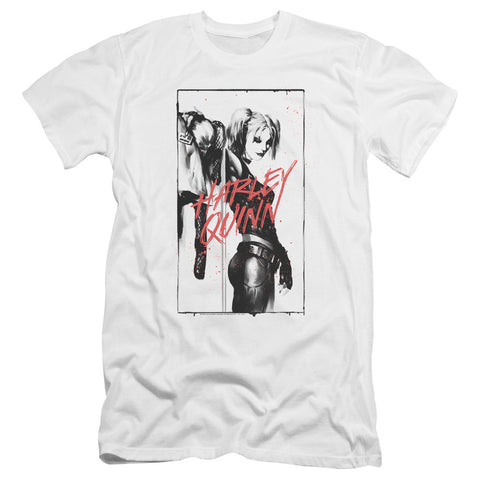 Batman/inked Quinn-premuim Canvas Adult Slim Fit 30/1-white