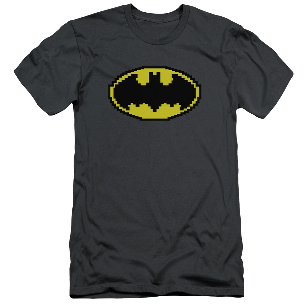 Batman/pixel Symbol - S/s Adult 30/1 - Charcoal