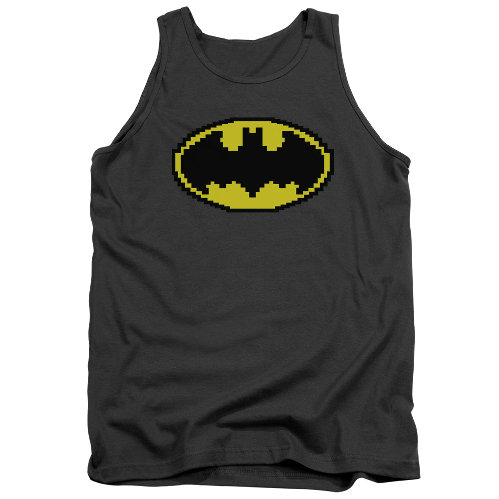 Batman/pixel Symbol - Adult Tank - Charcoal