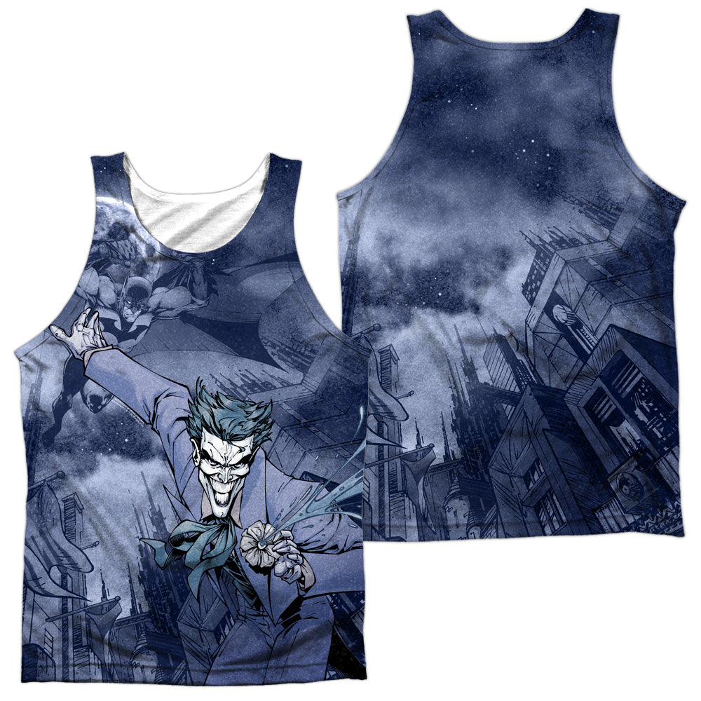 Batman/catch The Joker-adult 100% Poly Tank Top-white