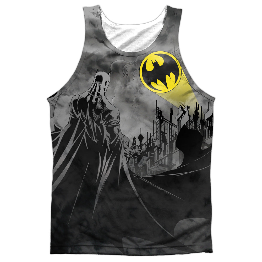 Batman/heed The Call-adult 100% Poly Tank Top-white