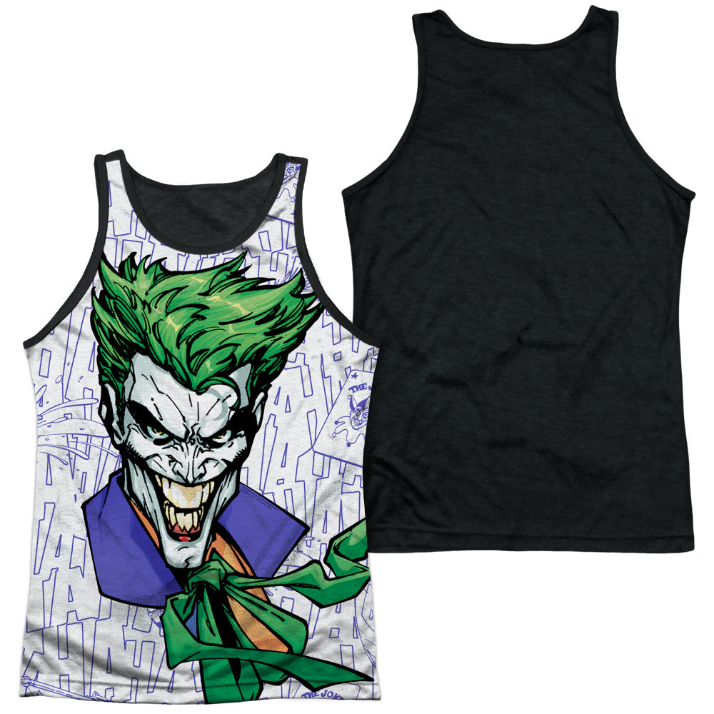 Batman/laugh Clown Laugh-adult Poly Tank Top Black Back-white