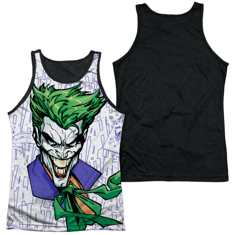 Batman/laugh Clown Laugh-adult Poly Tank Top Black Back-white