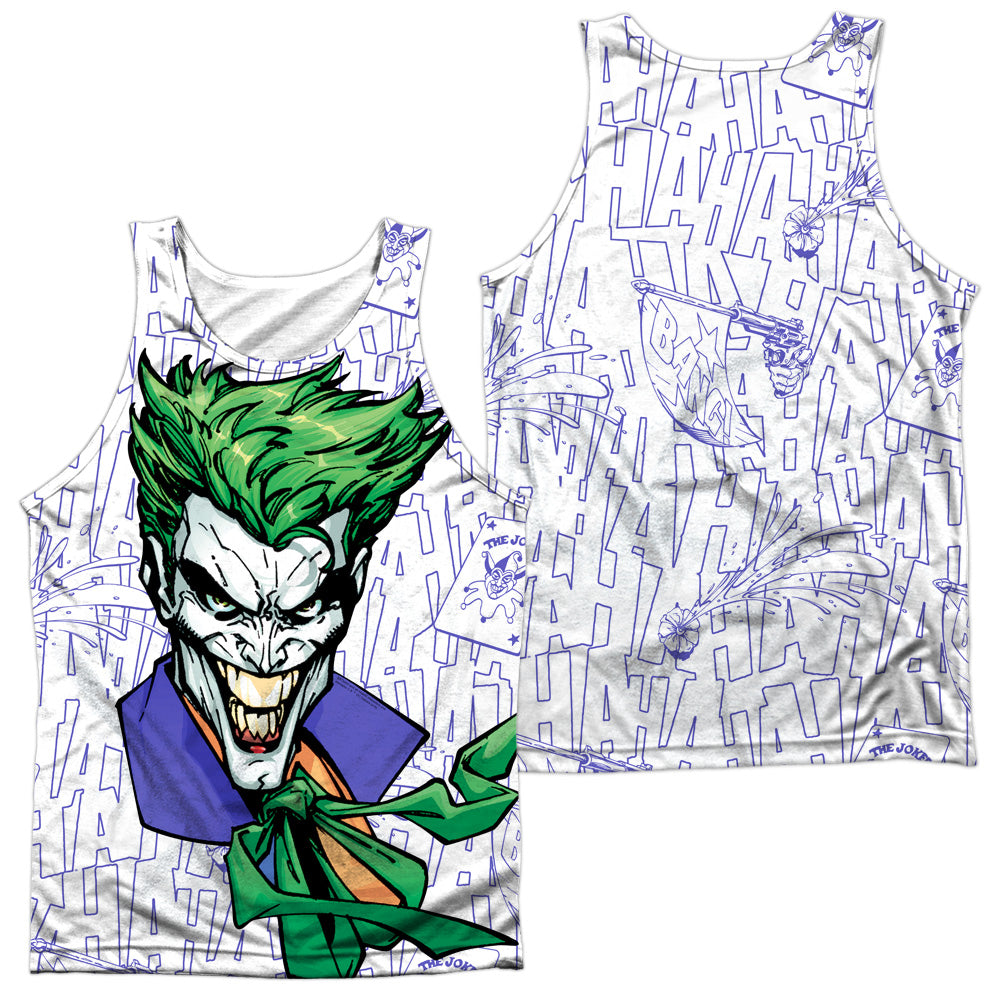 Batman/laugh Clown Laugh-adult 100% Poly Tank Top-white
