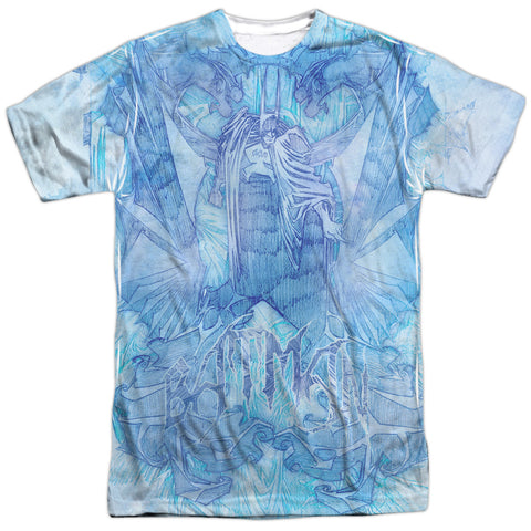 Batman/brooding-s/s Adult Poly Crew-white