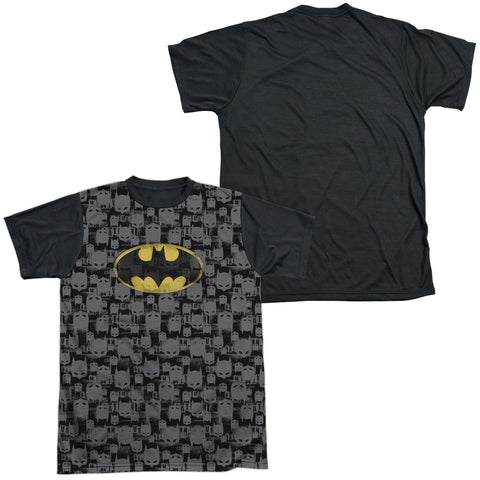 Batman/caped Crusader Repeat-s/s Adult White Front Black Back  -white
