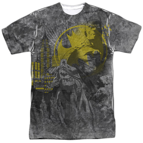 Batman/dark City -  S/s Adult 100% Poly Crew - White