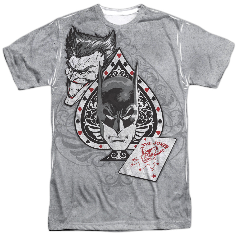 Batman/ace -  S/s Adult 100% Poly Crew - White