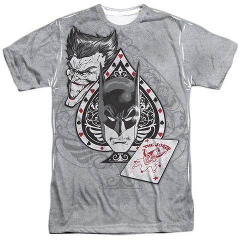 Batman/ace -  S/s Adult 100% Poly Crew - White