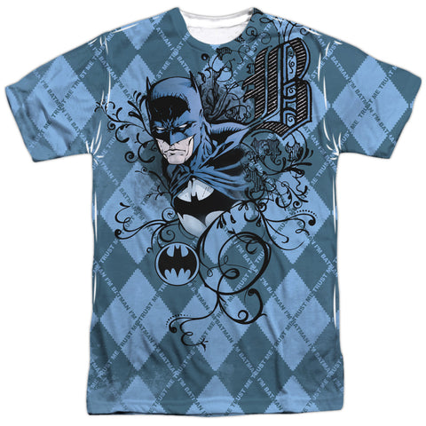 Batman/batgyle -  S/s Adult 100% Poly Crew - White