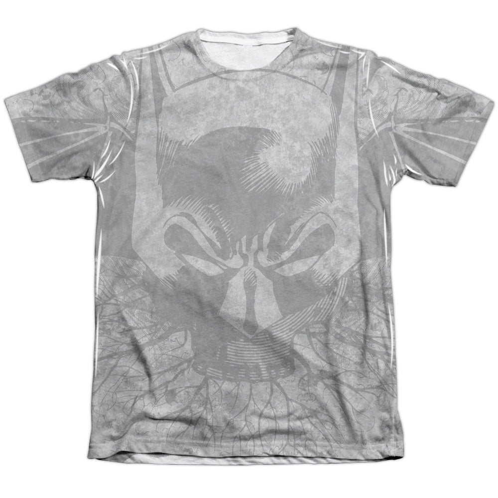 Batman/rooted Bat Skull - Adult 65/35 Poly/cotton S/s Tee - White