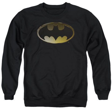 Batman/halftone Bat - Adult Crewneck Sweatshirt - Black