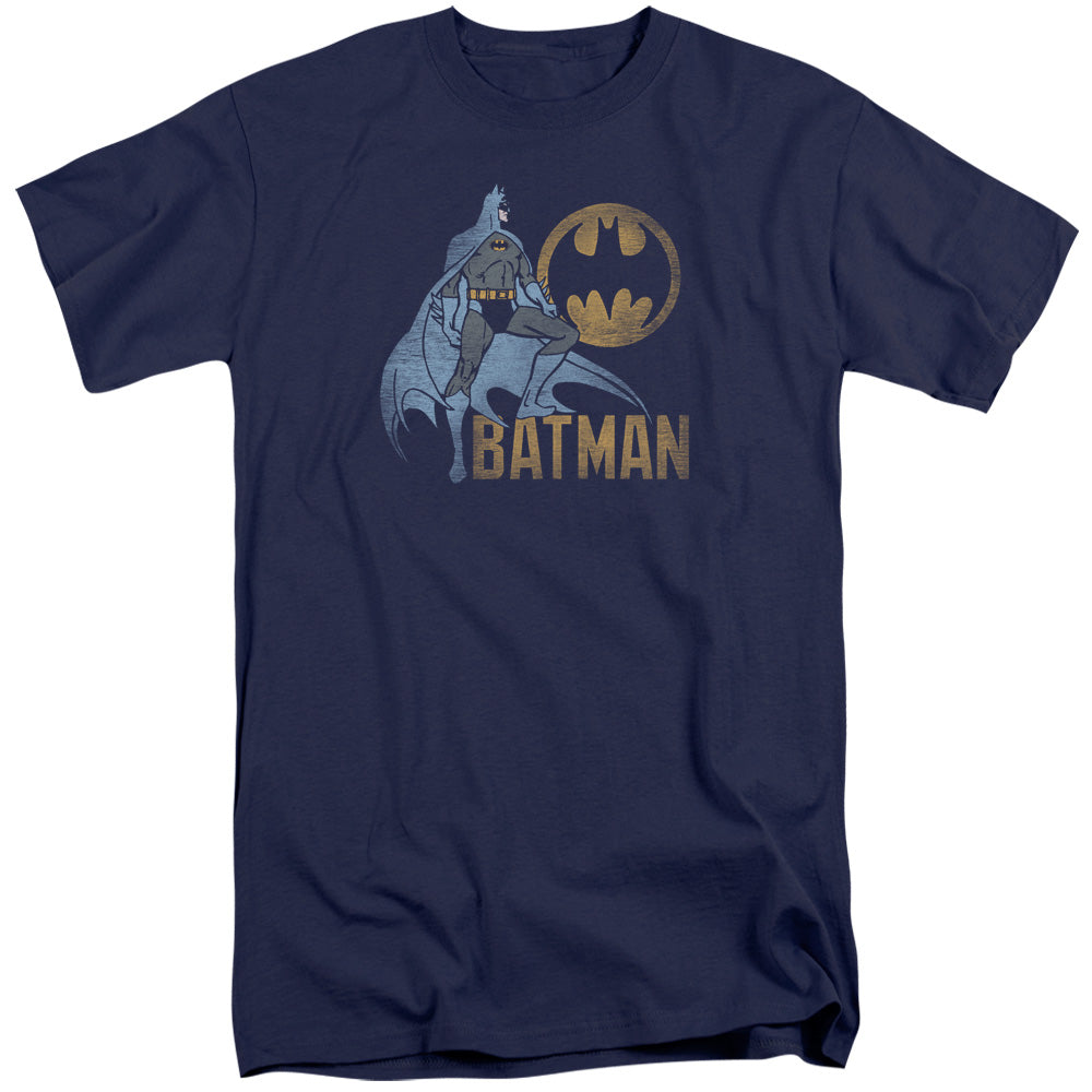 Batman/knight Watch-s/s Adult Tall-navy