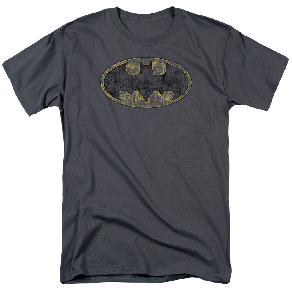 Batman/tattered Logo-s/s Adult 18/1-charcoal
