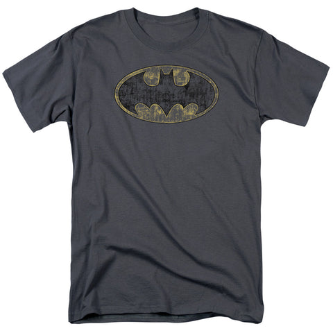 Batman/tattered Logo-s/s Adult 18/1-charcoal