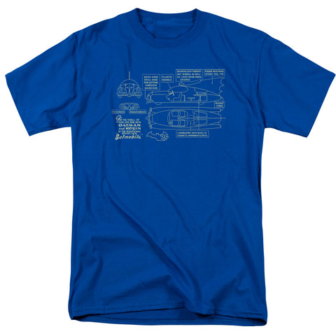 Batman/batmobile-s/s Adult 18/1-royal Blue