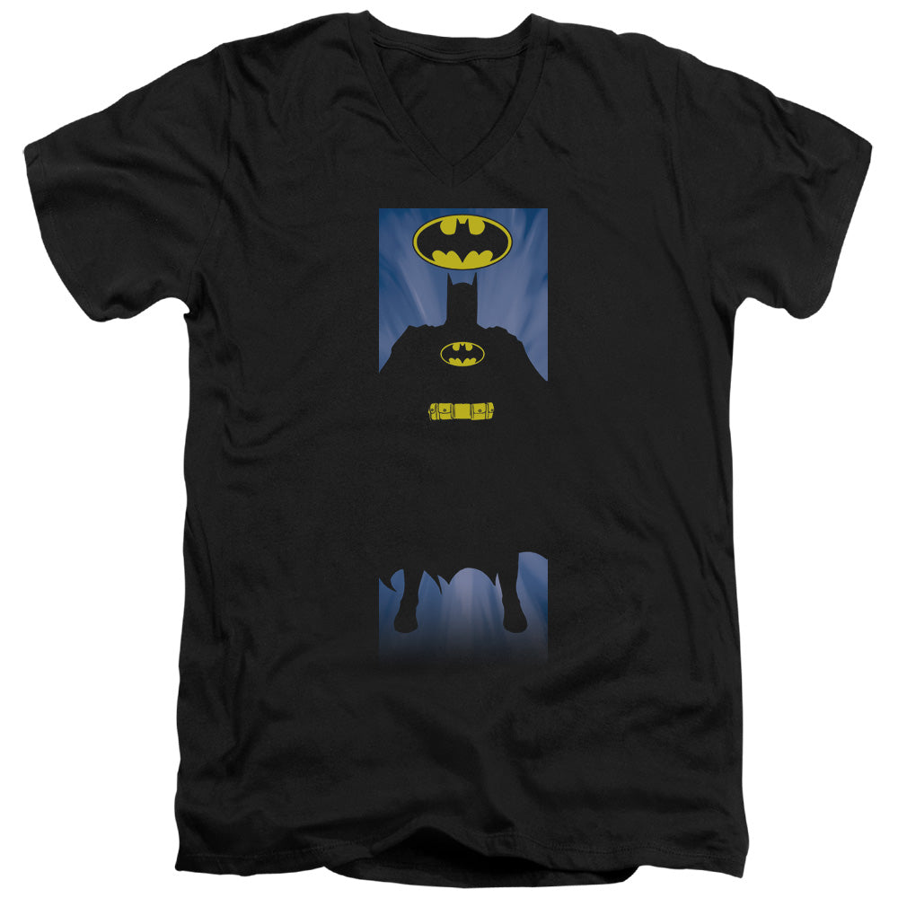 Batman/batman Block-s/s Adult V-neck 30/1-black