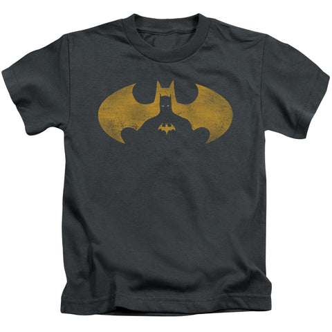 Batman/bat Symbol Knockout-s/s Juvenile 18/1-charcoal