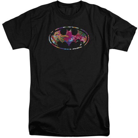 Batman/hawaiian Shield-s/s Adult Tall-black
