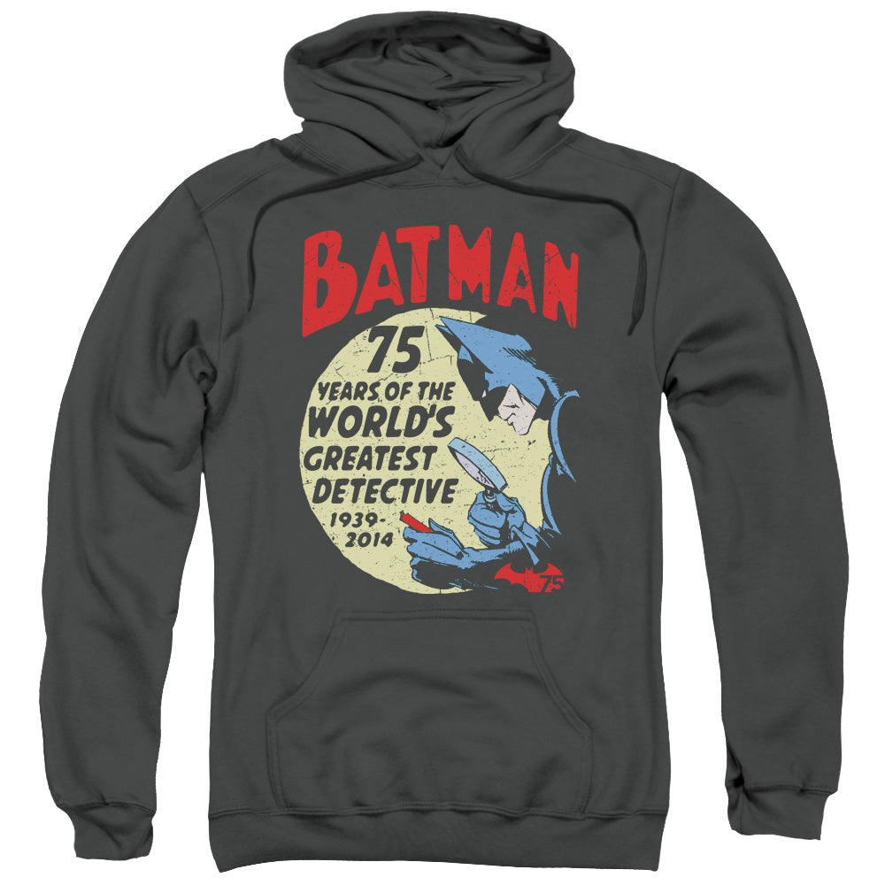 Batman/detective 75-adult Pull-over Hoodie-charcoal