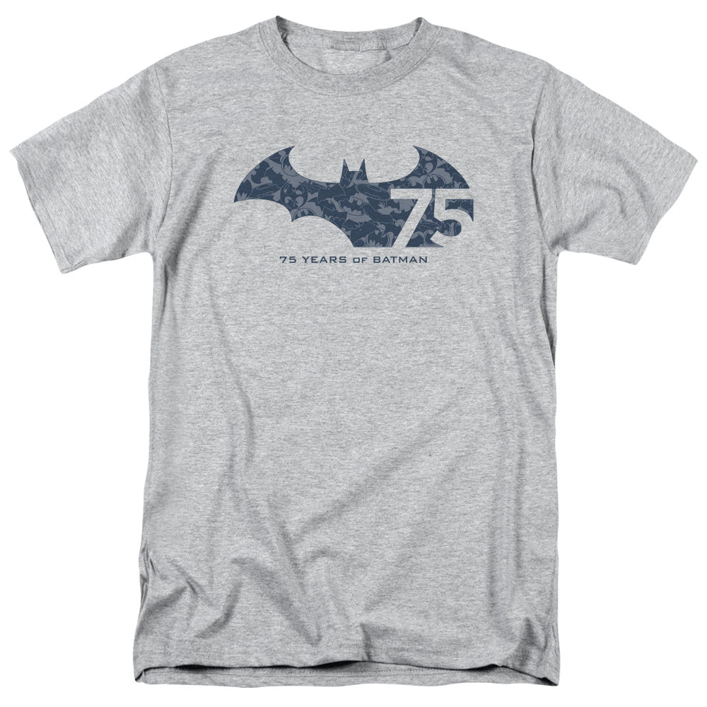 Batman/75 Year Collage-s/s Adult 18/1-athletic Heather