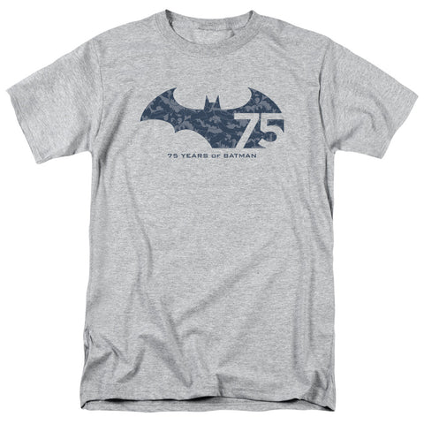 Batman/75 Year Collage-s/s Adult 18/1-athletic Heather
