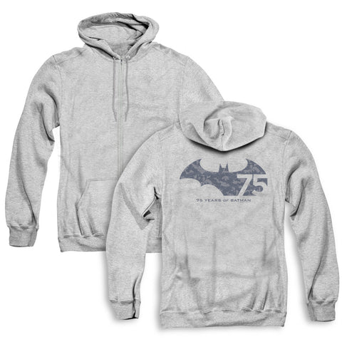 Batman/75 Year Collage (back Print) - Adult Zipper Hoodie-athletic Heather