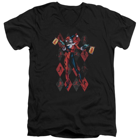 Batman/pow Pow-s/s Adult V-neck 30/1-black