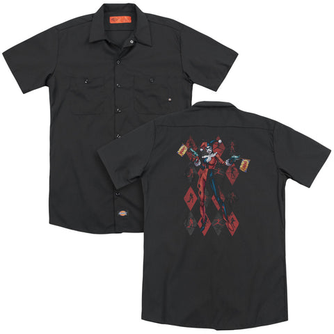 Batman/pow Pow(back Print) - Adult Work Shirt - Black