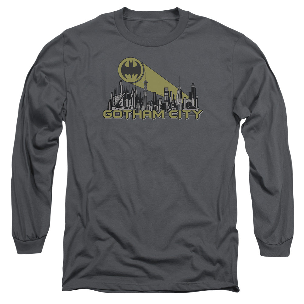 Batman/gotham Skyline-l/s Adult 18/1-charcoal